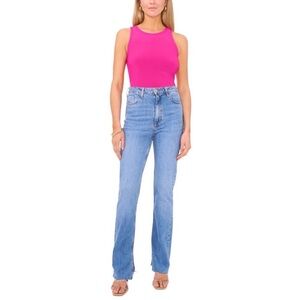 Vince Camuto Women's Crewneck Split Back Keyhole Tank Top Fuchsia Size S